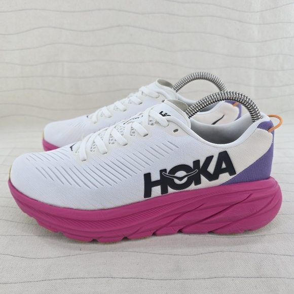HOKA ONE ONE Womens Rincon 3 White Pink Purple Running Shoes 1119396 Size 6B - Picture 2 of 12